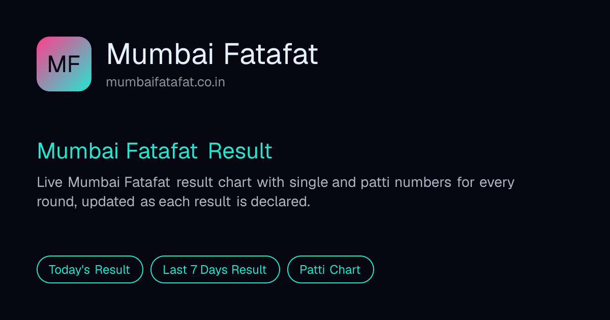 Mumbai Fatafat Result